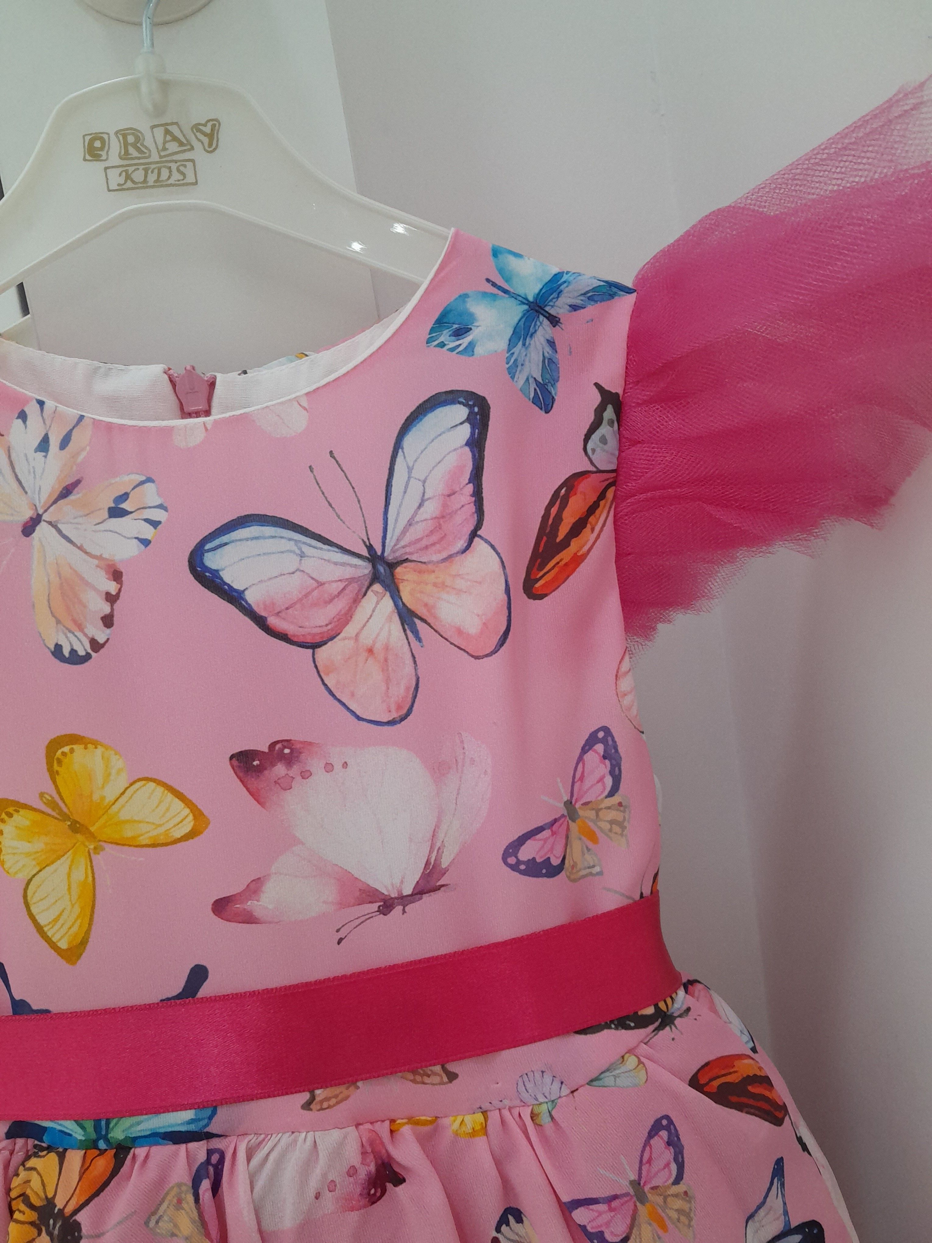 картинка eray kids / Нарядное платье цвет : розовый(бабочки) от магазина Одежда+