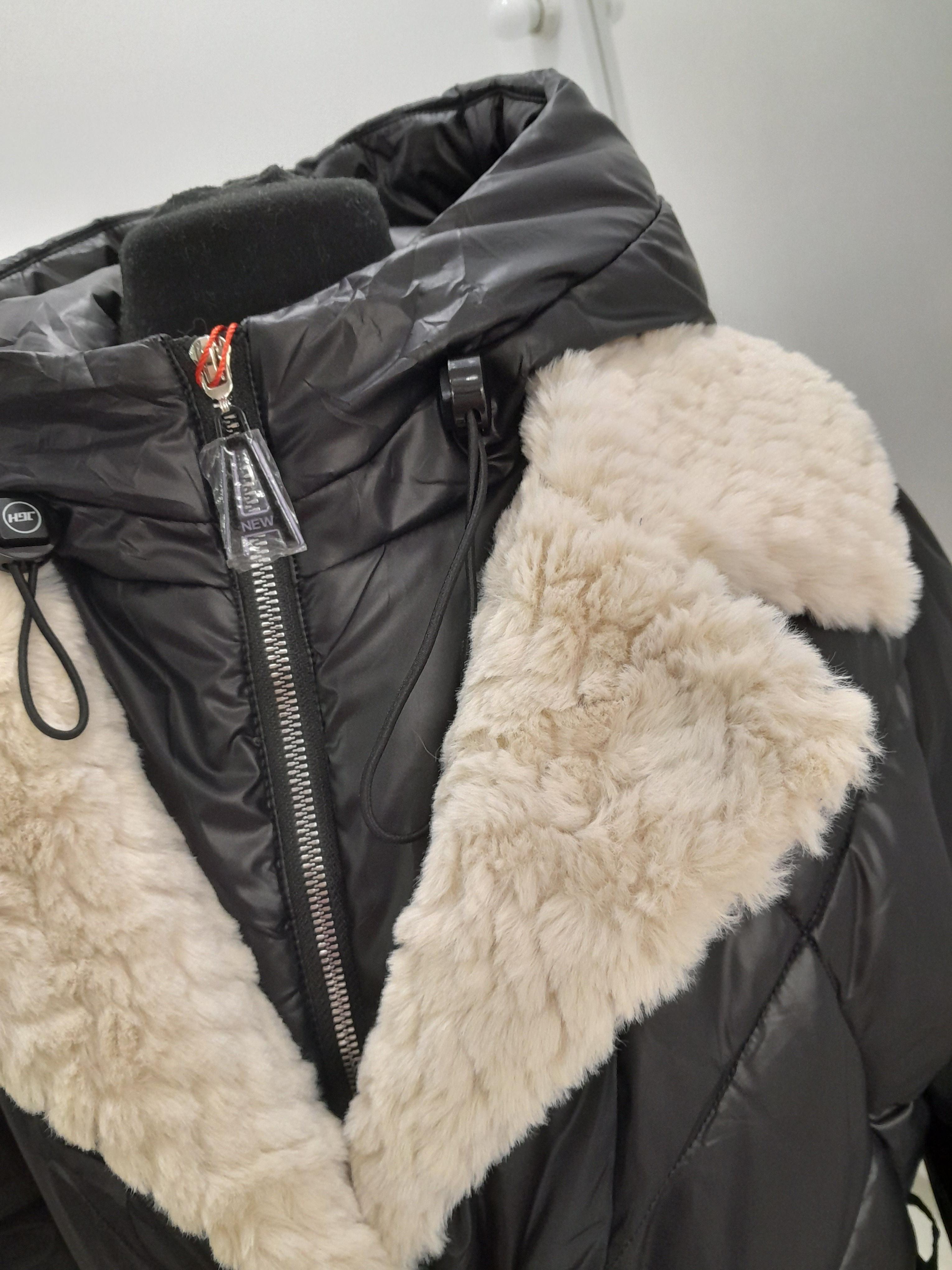 картинка Happy Snow / Пальто зимнее цвет : чёрный(кролик)  от магазина Одежда+
