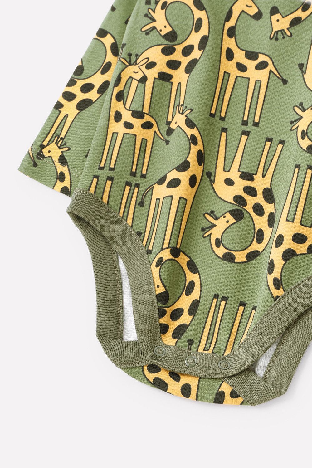 картинка CROCKID / Боди цвет : веселые жирафы на зелёном от магазина Одежда+