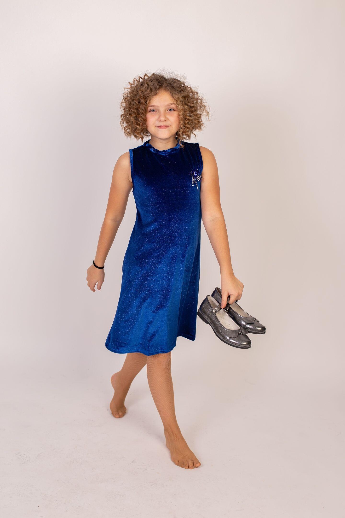 картинка MARIONS / Платье цвет : синий (велюр) от магазина Одежда+