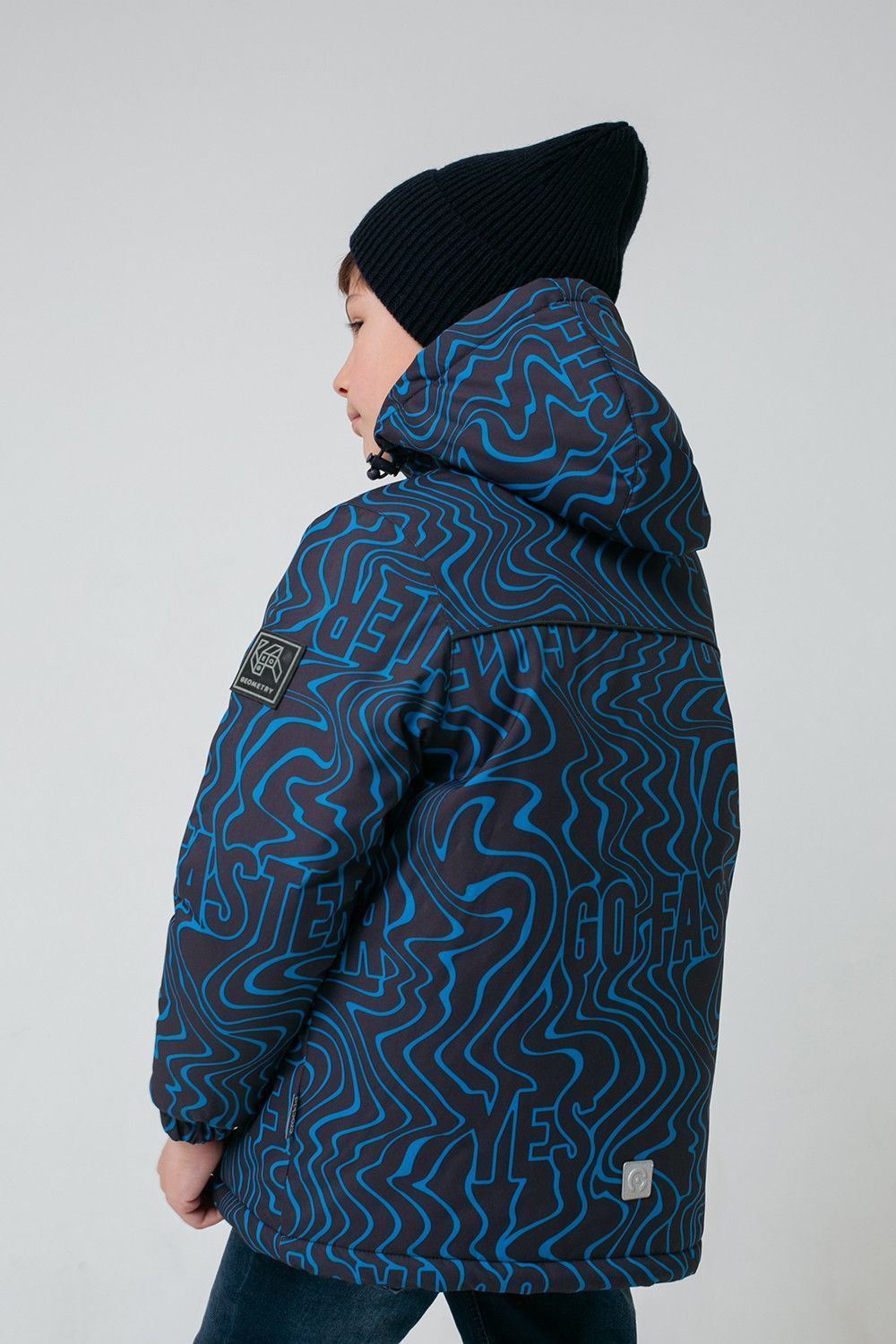 картинка CROCKID / Куртка зимняя для мальчика цвет : чёрный,синие волны от магазина Одежда+