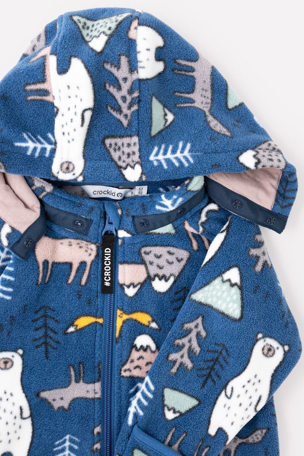 картинка CROCKID / Флисовый комбинезон "Лесные звери" цвет : ультрамарин от магазина Одежда+
