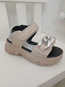 JONG.GOLF / Босоножки для девочки цвет : бежевый(цепочка)