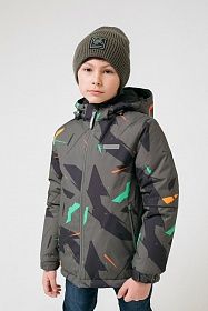 CROCKID / Куртка зимняя для мальчика цвет : гранит,мозайка