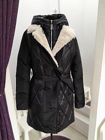 Happy Snow / Пальто зимнее цвет : чёрный(кролик) 